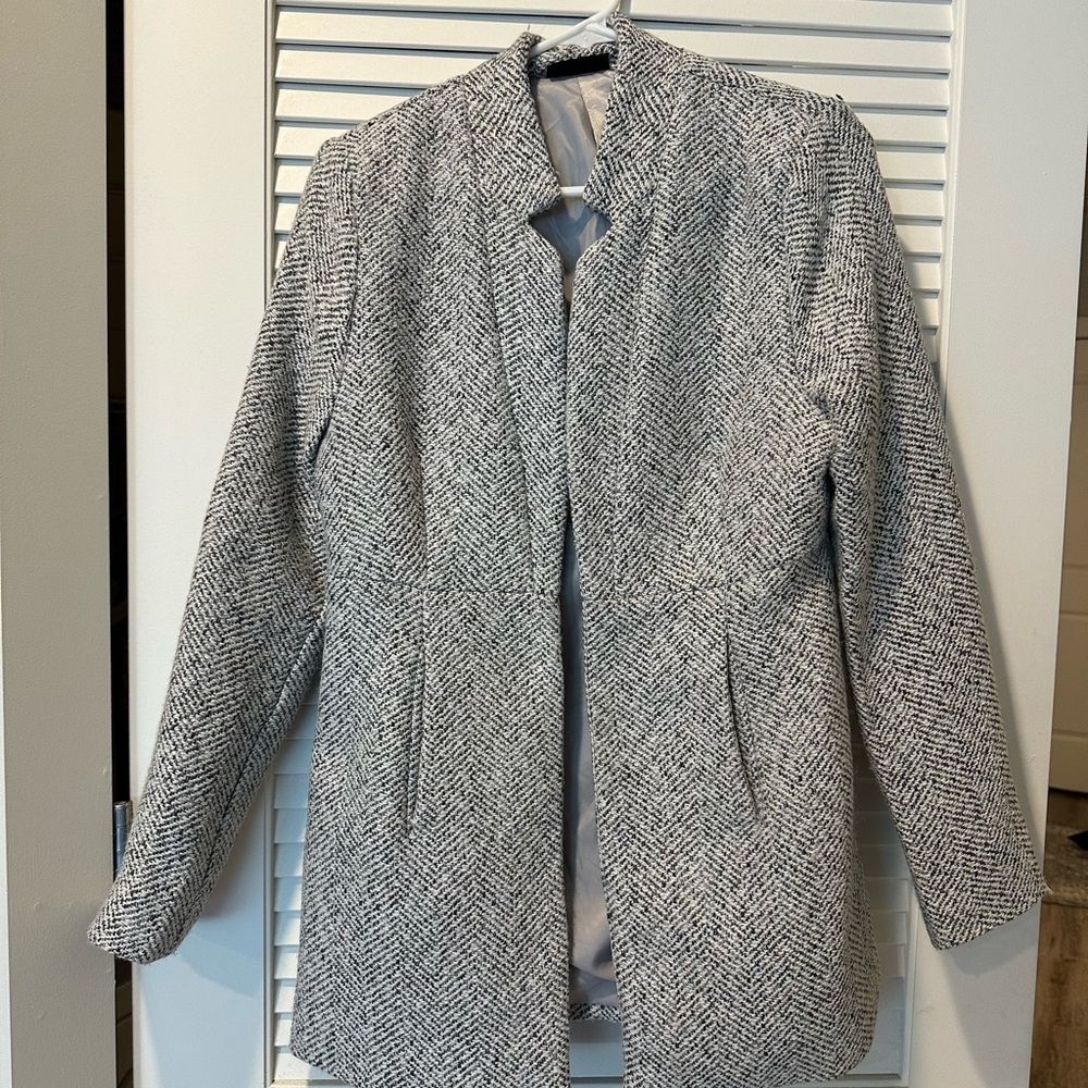 Women's Gray Herringbone Coat